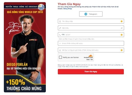 đăng ký trải nghiệm Goal123 từng bước