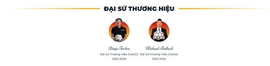 Đại sứ đại diện cho Goal123 làm tăng khả năng uy tín