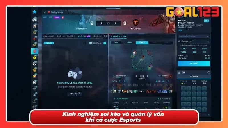 Biểu đồ quản lý vốn giúp người chơi kiểm soát ngân sách khi cá cược Esports